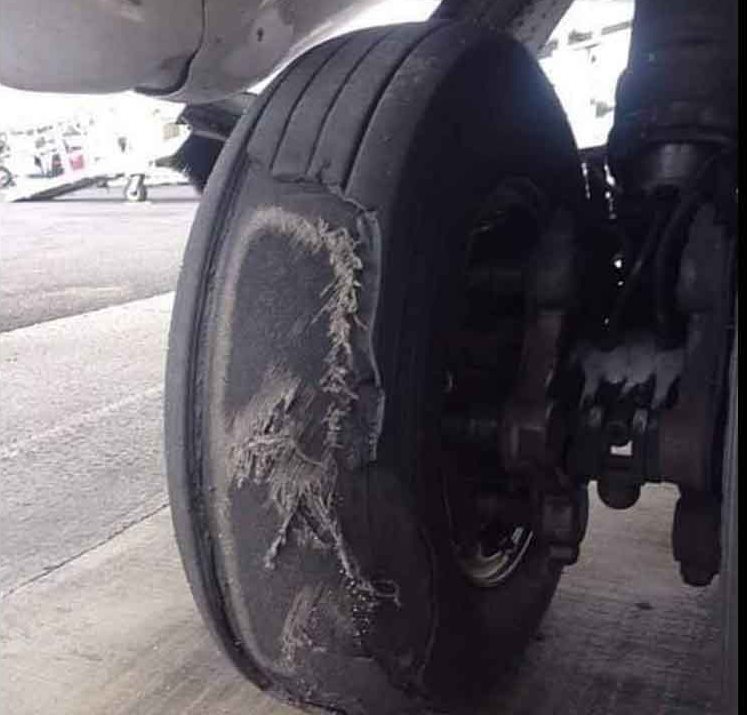 NCAA worn out tyre
