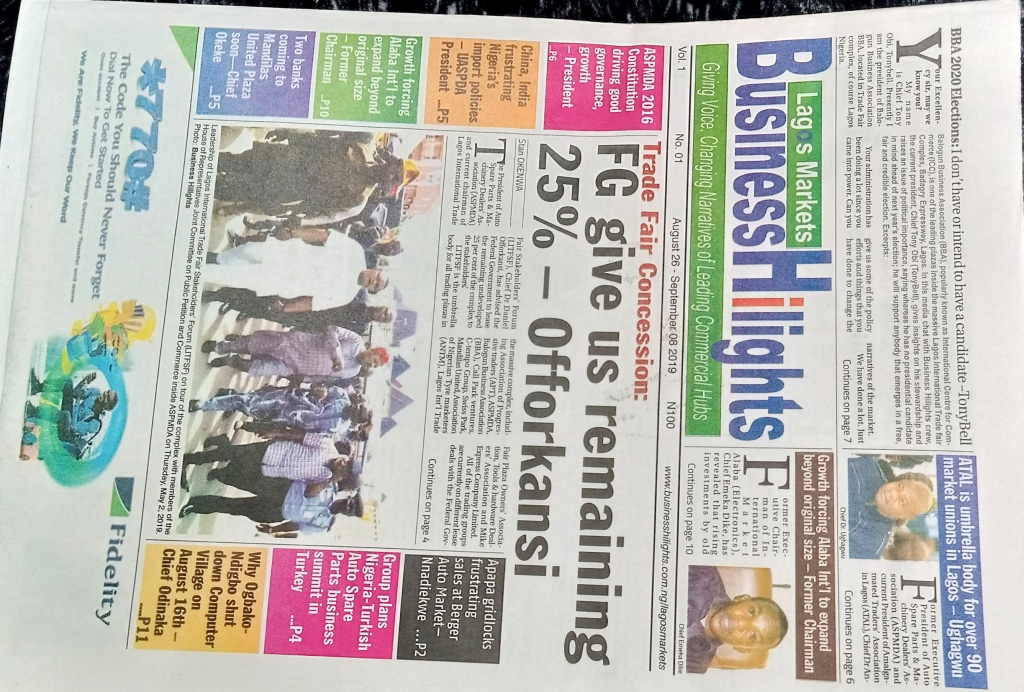 Lagos Markets BH front page