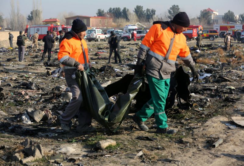 Crash site of iranian airliner